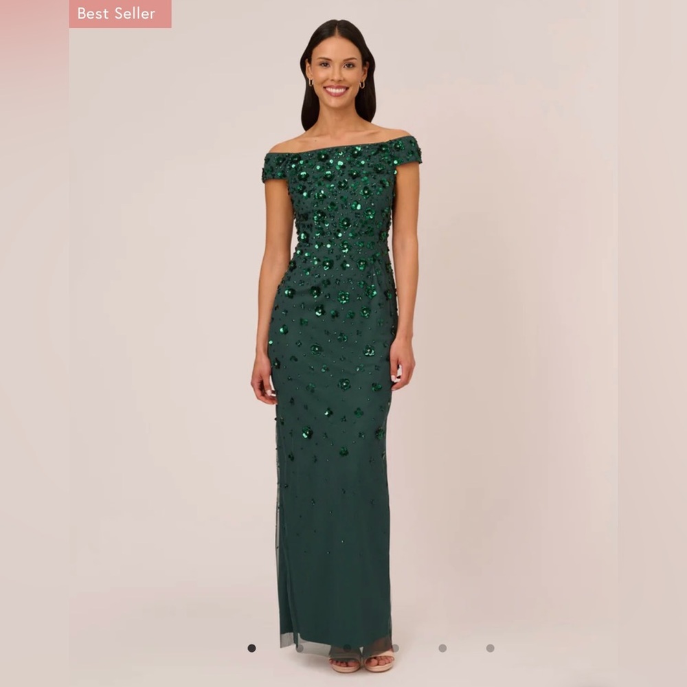Special occasion Dress, Adrianna Papell, Dusty Emerald, size 2